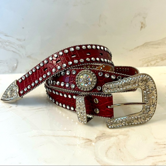 Blazin Roxx Accessories - Blazin Roxx Red Reptile Pattern Women’s Belt